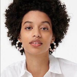 J. Crew Rainbow-pop pearl hoop earrings
